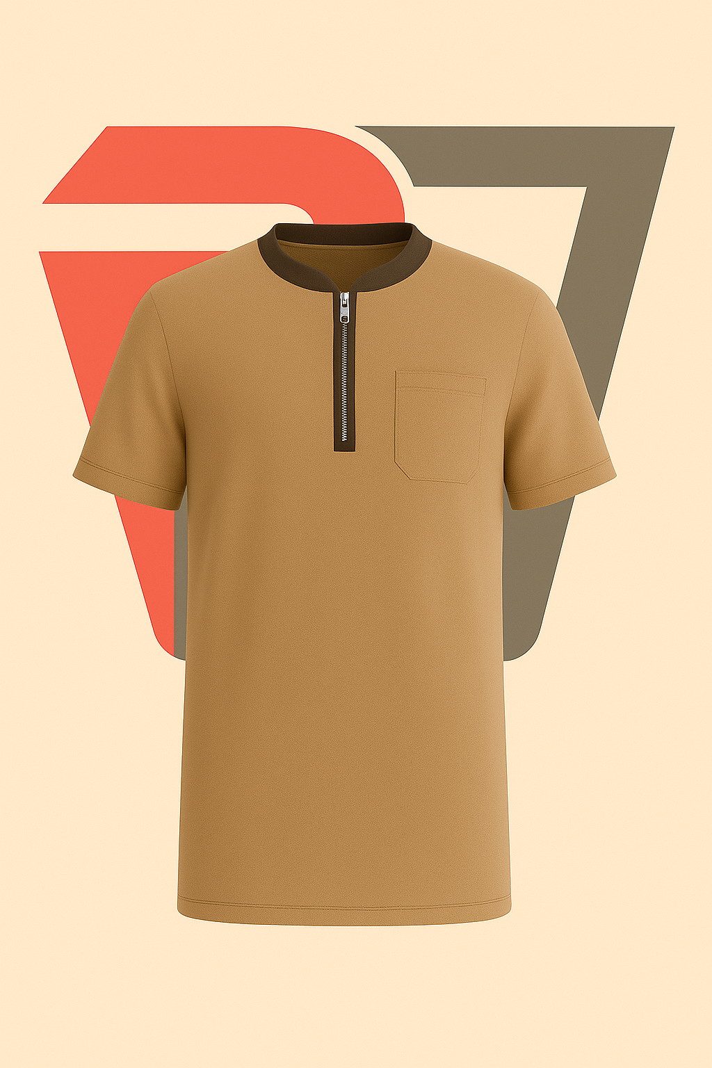 The Covenant Zip Tunic Tee – Sand & Mocha Edition