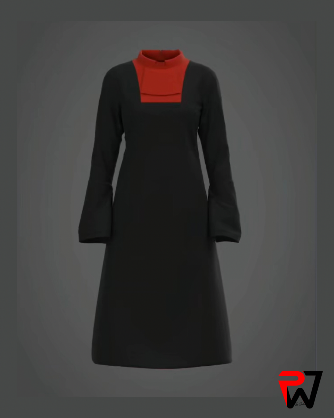 Black and Red Tunic Dress